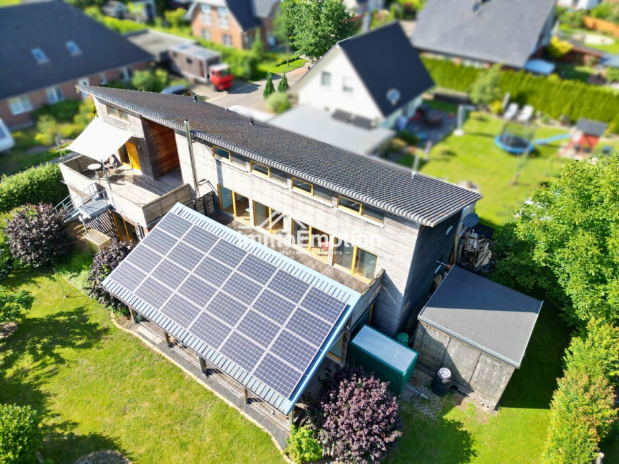 haus-mit-einliegerwohnung-kaufen-in-lauenbrueck - Nichts von der Stange: Nachhaltiges 8-Zimmer-Holzhaus mit PV-Anlage, Pelletheizung und Ferienwohnung