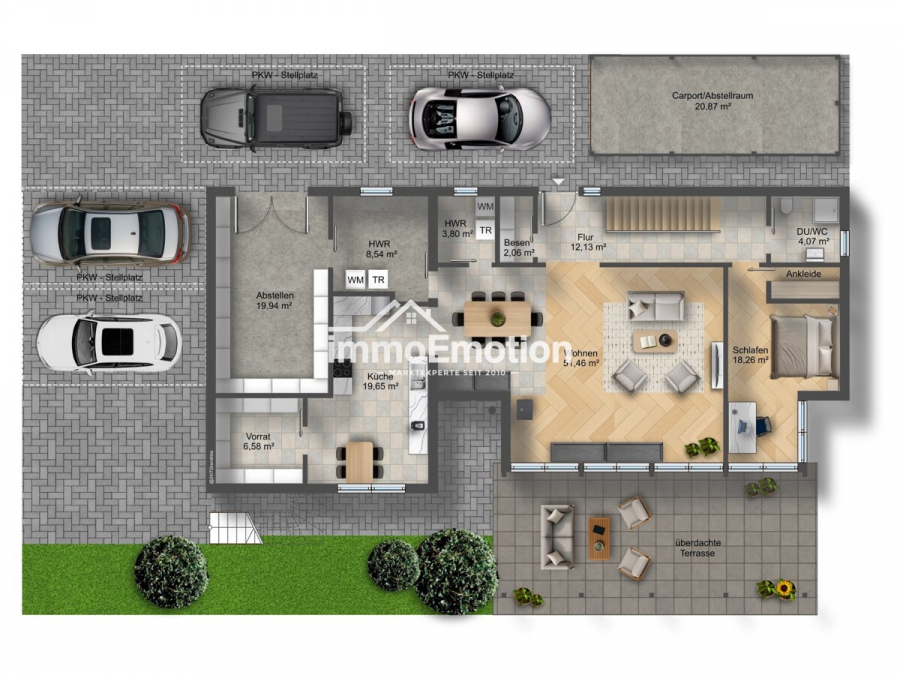 grundriss-erdgeschoss-haus-in-lauenbrueck - Nichts von der Stange: Nachhaltiges 8-Zimmer-Holzhaus mit PV-Anlage, Pelletheizung und Ferienwohnung
