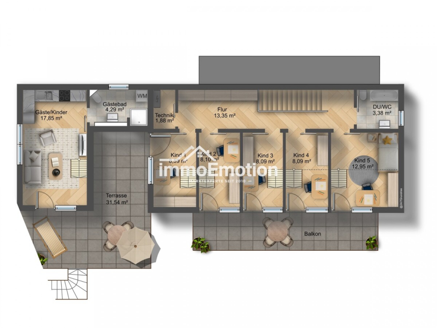 grundriss-dachgeschoss-haus-in-lauenbrueck - Nichts von der Stange: Nachhaltiges 8-Zimmer-Holzhaus mit PV-Anlage, Pelletheizung und Ferienwohnung