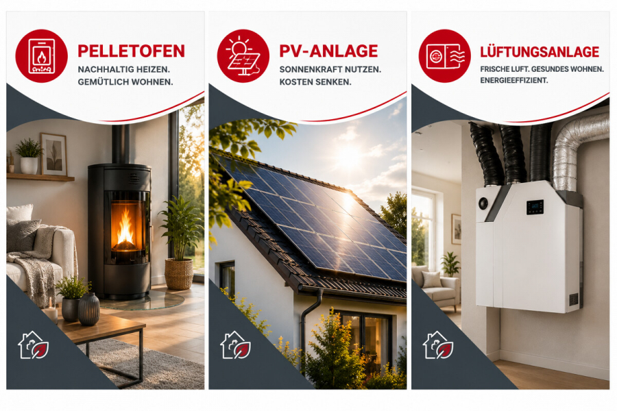 Energieeffizientes KFW 70 Haus - Nichts von der Stange: Nachhaltiges 8-Zimmer-Holzhaus mit PV-Anlage, Pelletheizung und Ferienwohnung