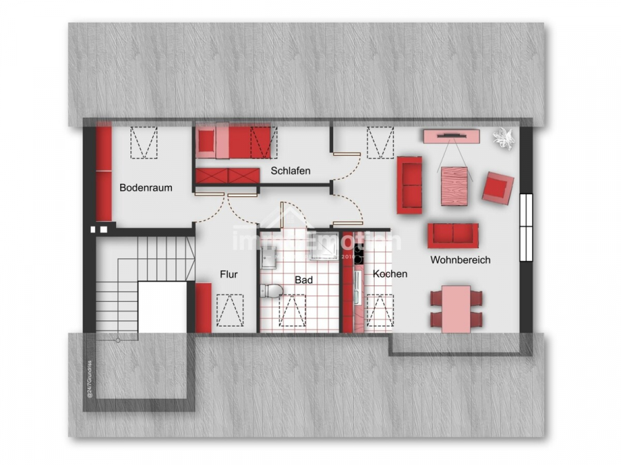 Grundriss Dachgeschoss - TOP – Investmentchance in Schneverdingen – 3 Einheiten, ca. 1.033 qm großes Grundstück, Potenzial!